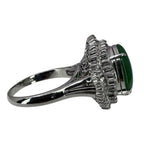 Jade With Diamonds Pt950 Ring
