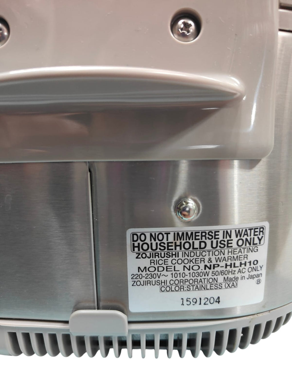 Zojirushi rice cooker 1.0L, Overseas model, NP-HLH10-XA Stainless steel AC220-230V