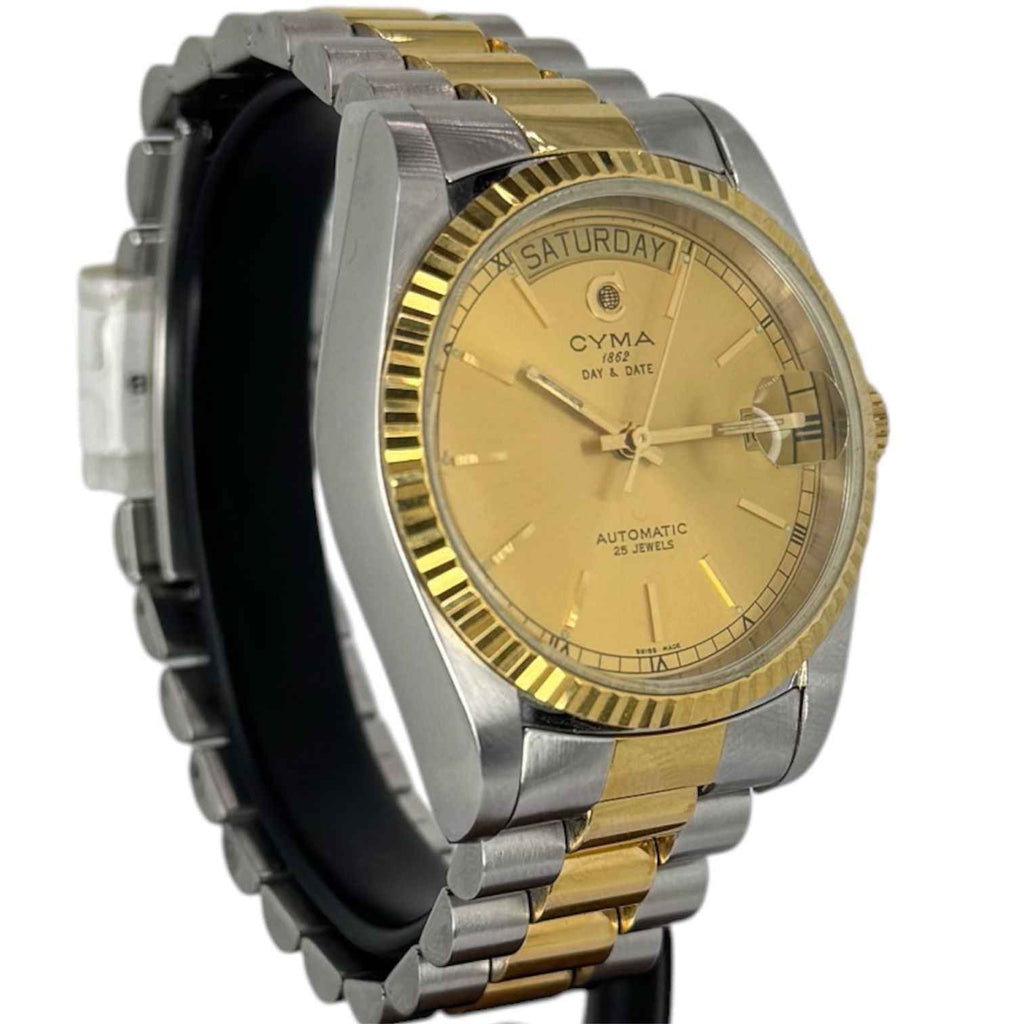 Cyma 02-0023-005 DayDate 2 Tone Automatic Watch, 36mm