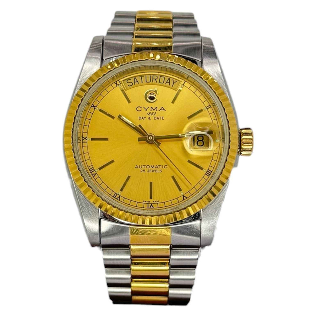 Cyma 02-0023-005 DayDate 2 Tone Automatic Watch, 36mm