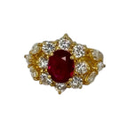 750YG "Pigeon Blood" Red Ruby=Appx1.85ct Diamonds Ring w/Cert