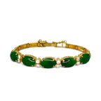 22KYG "A" Jade5 Diamonds Bracelet