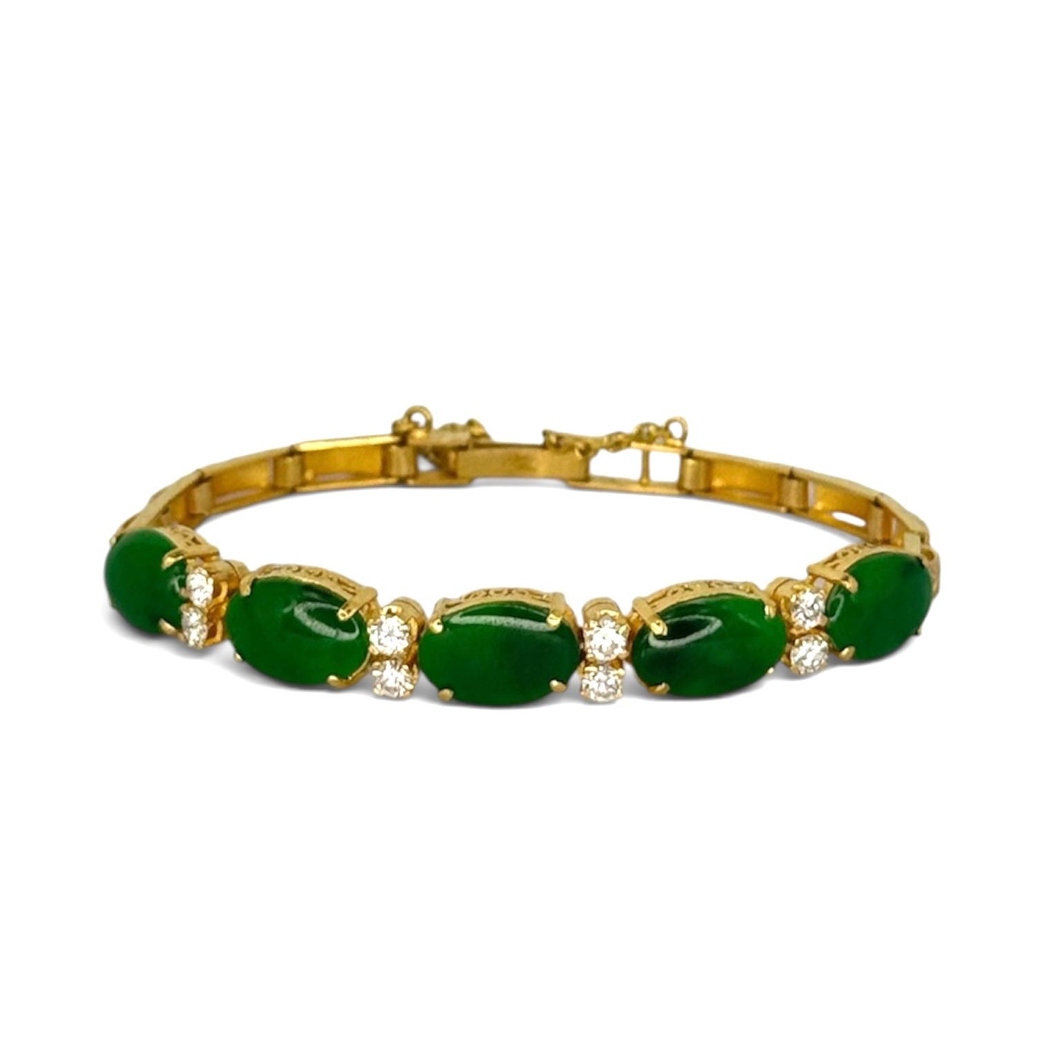 22KYG "A" Jade5 Diamonds Bracelet