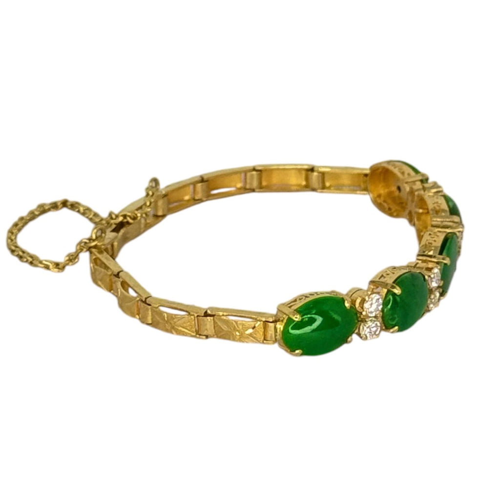 22KYG "A" Jade5 Diamonds Bracelet