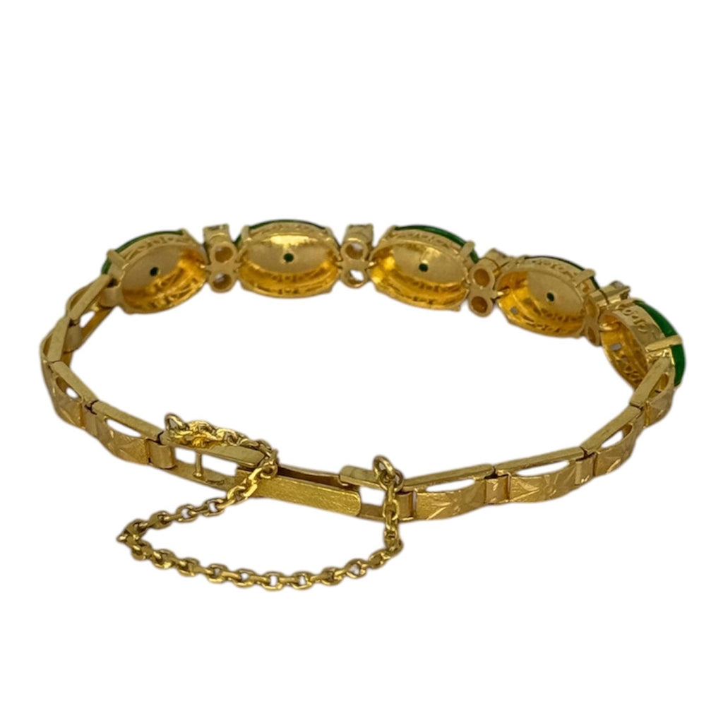 22KYG "A" Jade5 Diamonds Bracelet