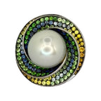750WG South Sea Pearl Sapphire Ring
