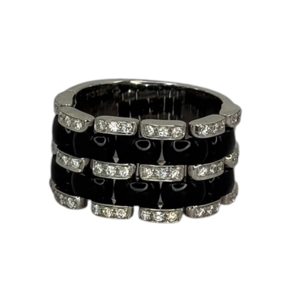 750WG Onyx Diamond Men Ring