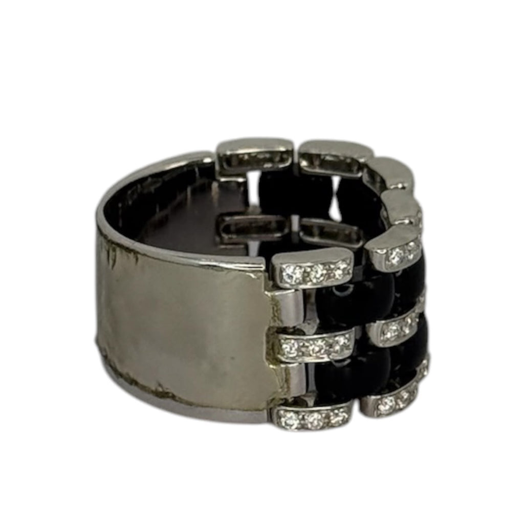 750WG Onyx Diamond Men Ring