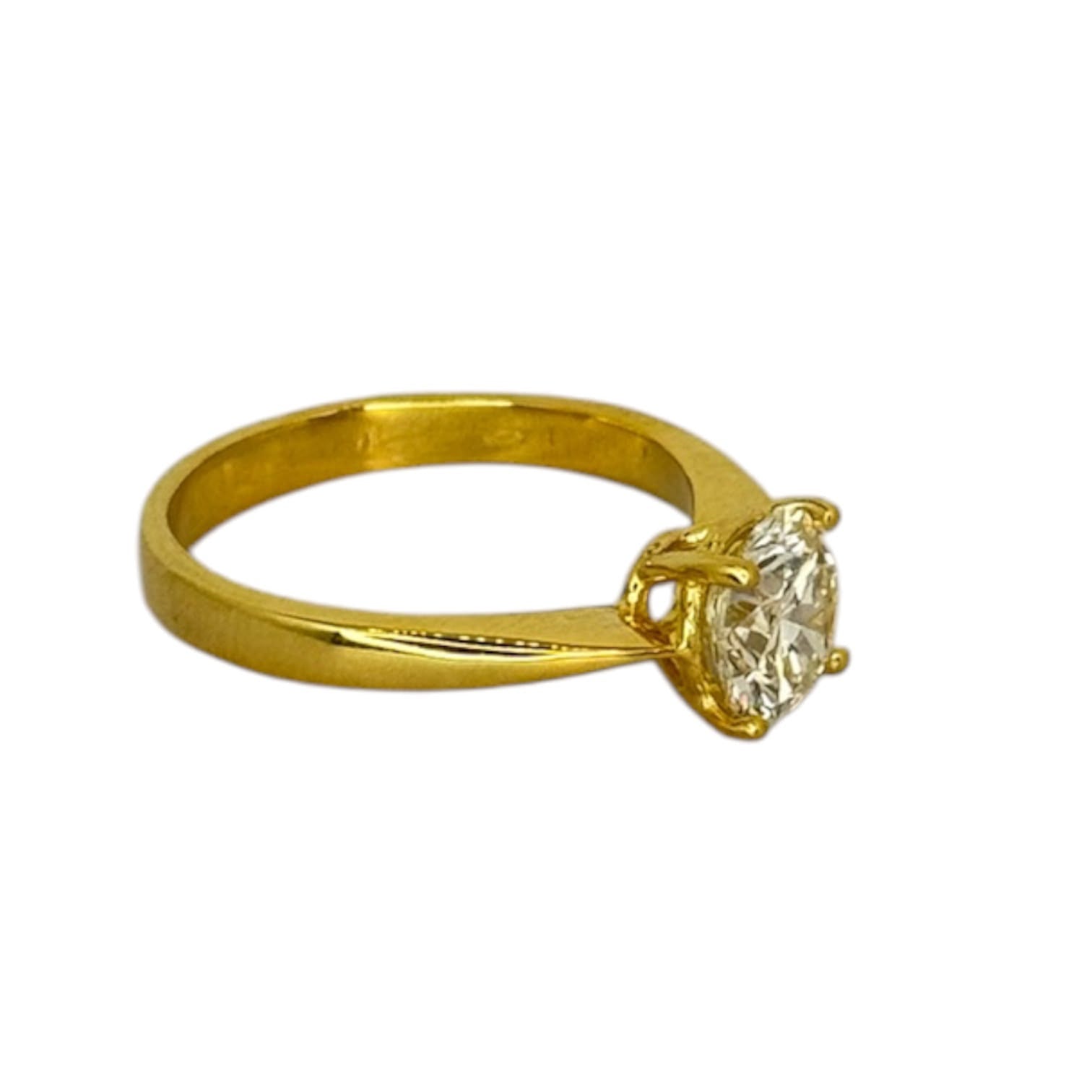 18KYG Natural Solitaire Diamond=1.2cts Ring Secondary image