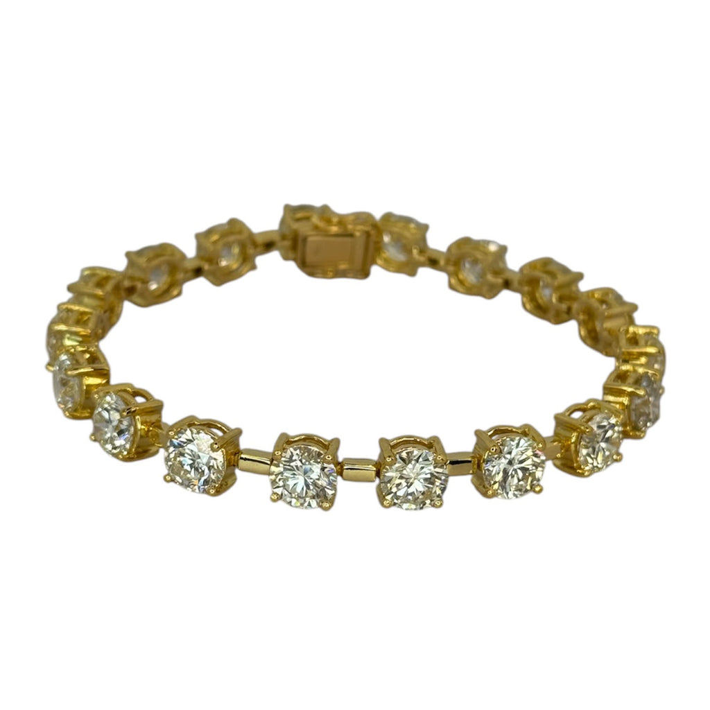 18KYG Tennis Diamond D18=18.14cts Bracelet, 17.5cm