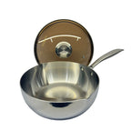 24cm Stainless Steel Sauce Pot with Long Handle & Lid