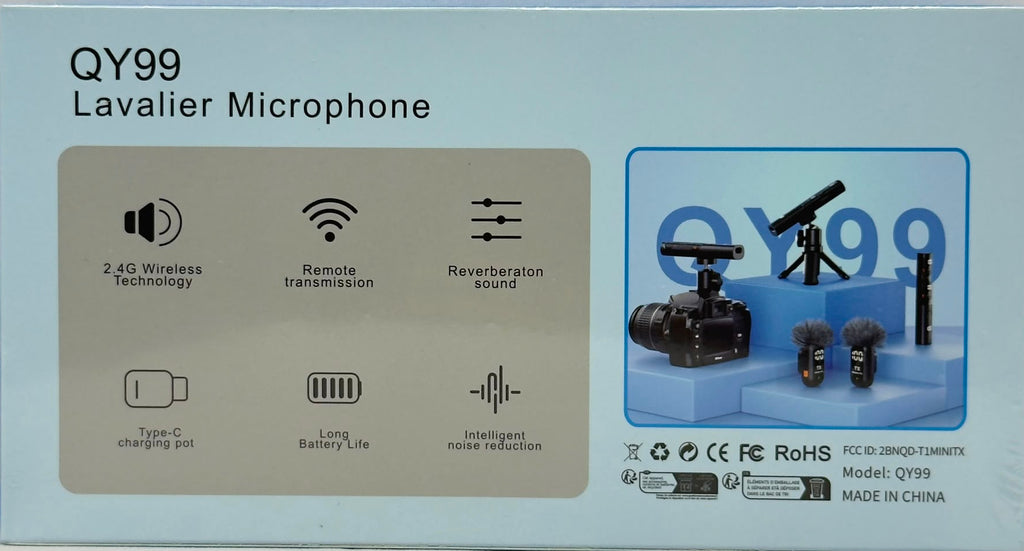 2-Piece Lavalier Microphone with Stand - QY99