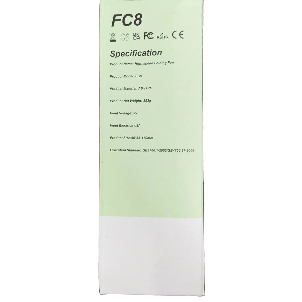 Large Transparent Handheld Power Fan with Light - FC08