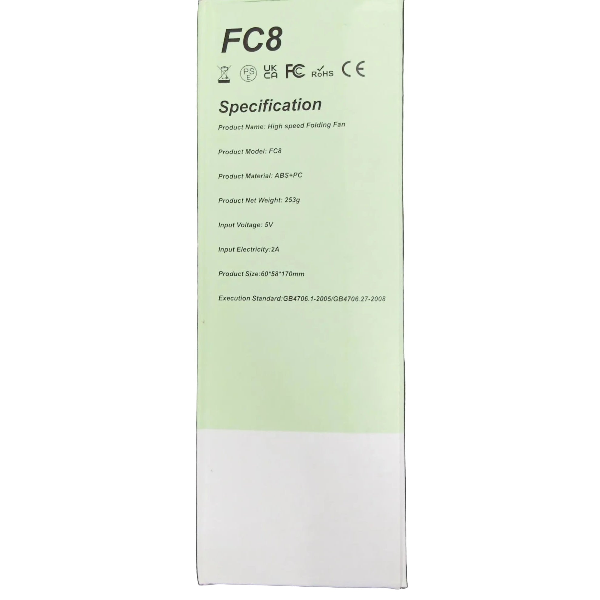 Large Transparent Handheld Power Fan with Light - FC08