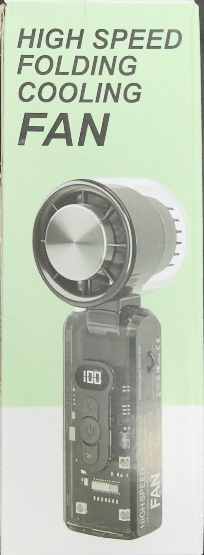 Large Transparent Handheld Power Fan with Light - FC08