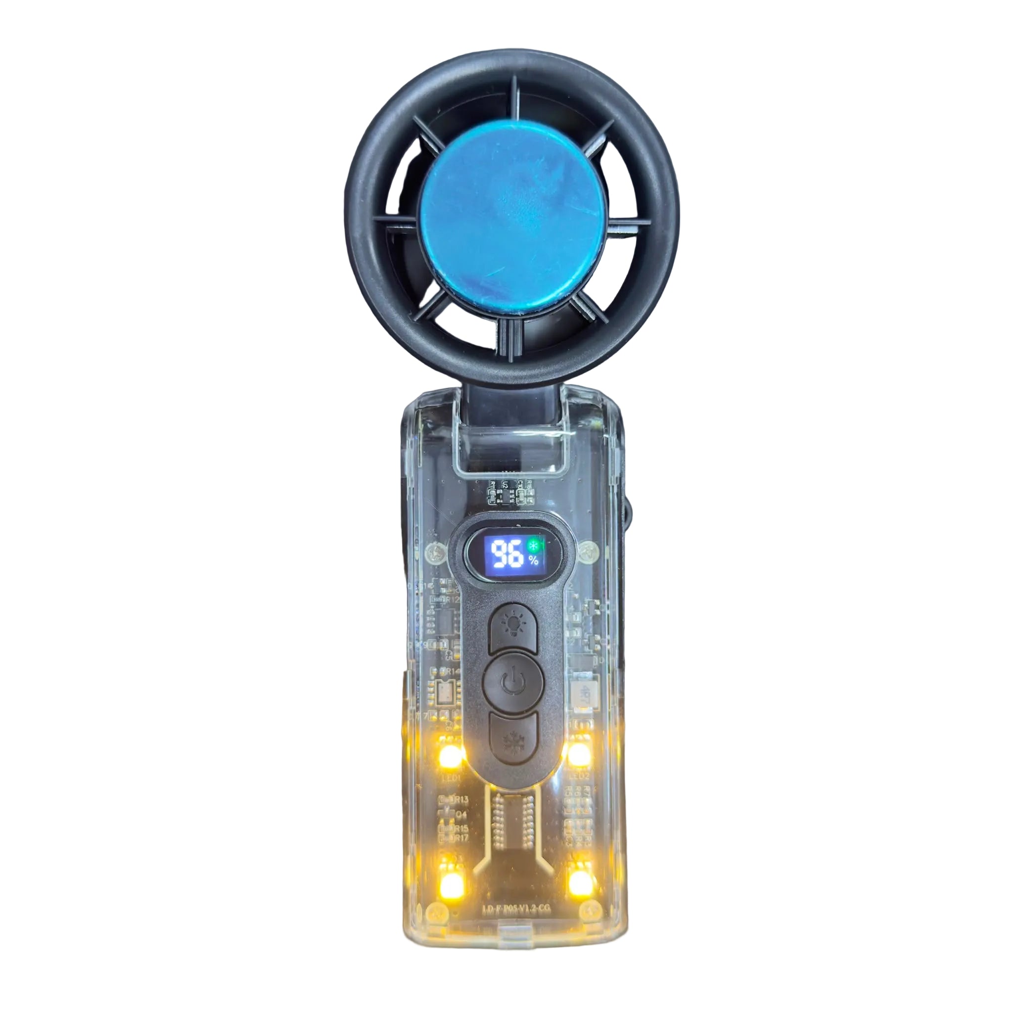 Large Transparent Handheld Power Fan with Light - FC08