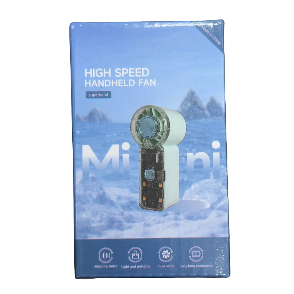 Small Transparent Handheld Power Fan with Light - L29-3
