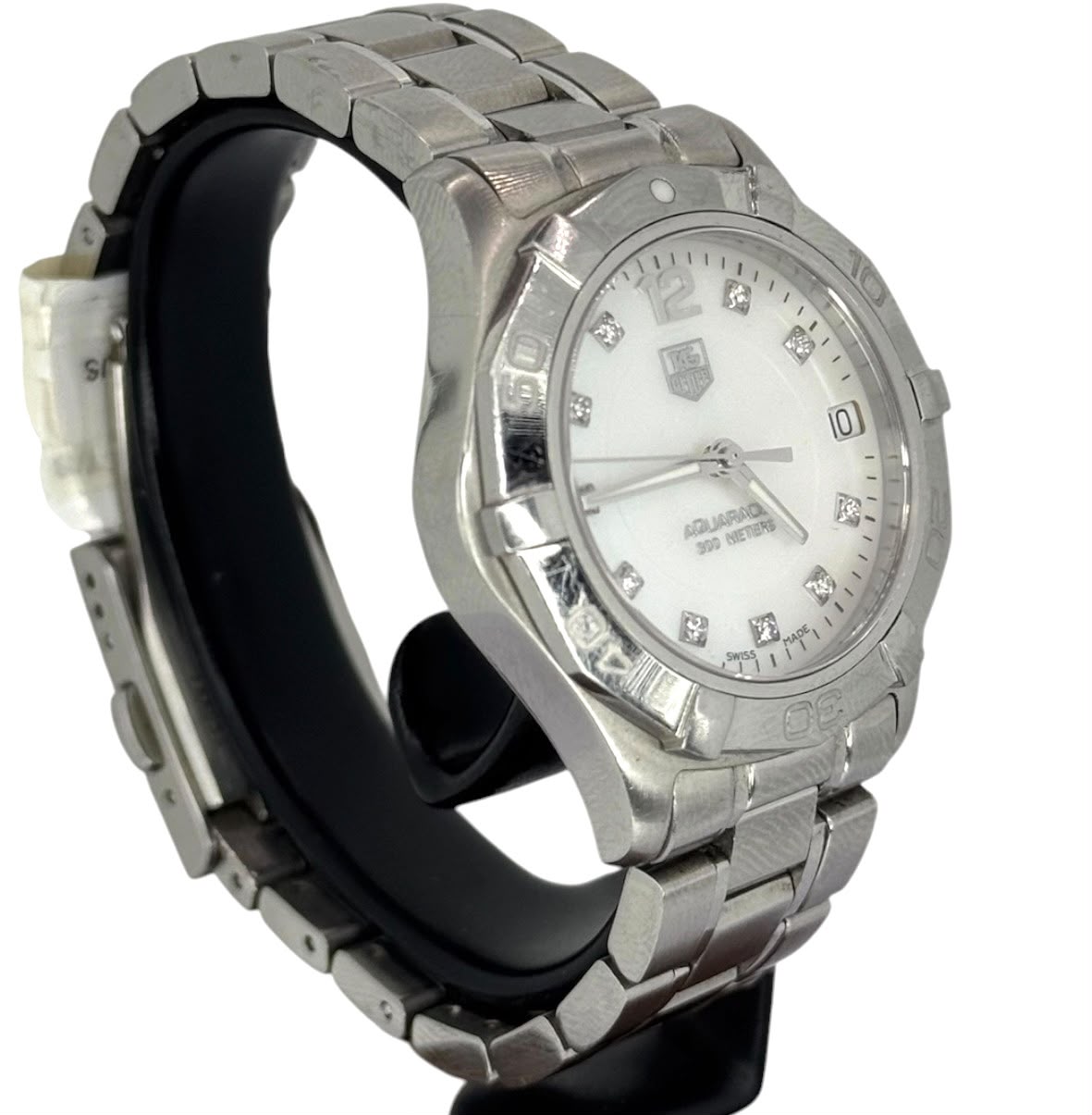 Tag Heuer Aquaracer WAF1312 Quartz Diamond White Mother of Pearl Dial Ladies Watch, 32mm
