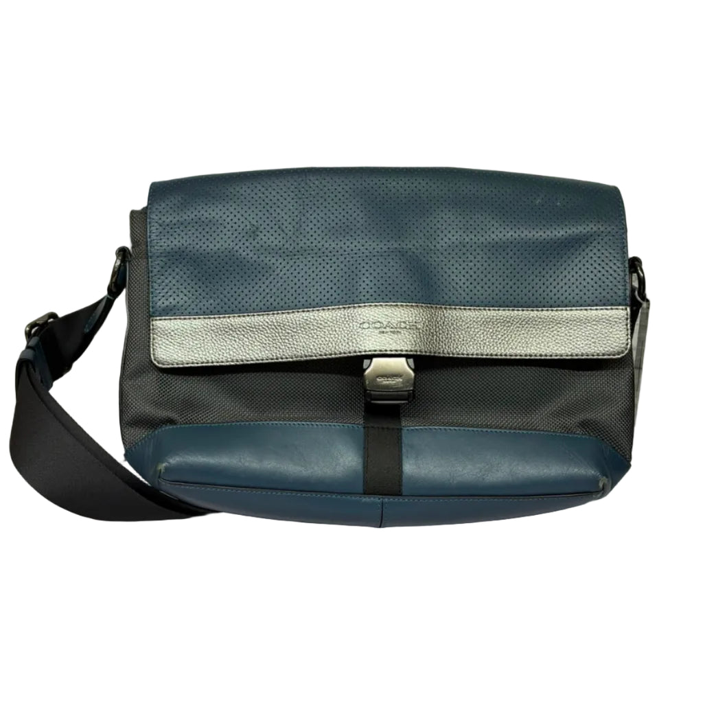 Coach K1761 F22238 Perforated Leather Bike Messenger Bag