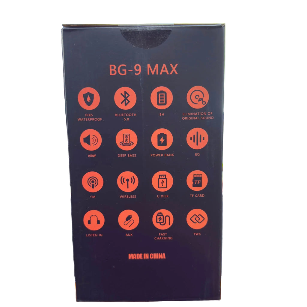 Water-Resistant Bluetooth Speaker - BG-9MAX