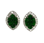 750WG Jadeite Ruyi Carving Earring