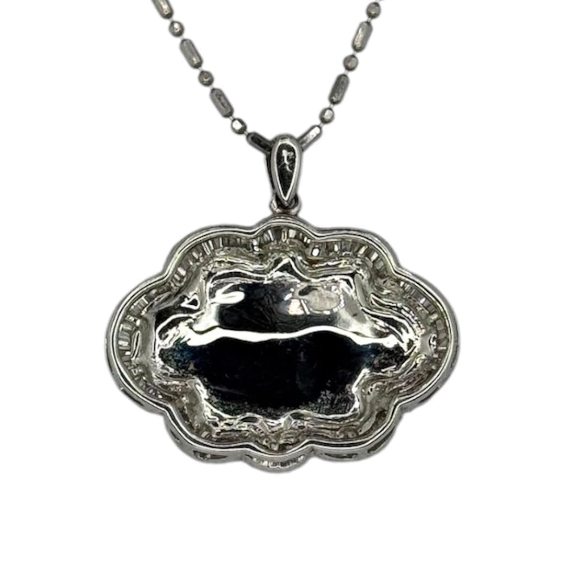 750WG Jadeite Ruyi Carving Diamond Necklace Secondary image