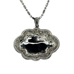 750WG Jadeite Ruyi Carving Diamond Necklace