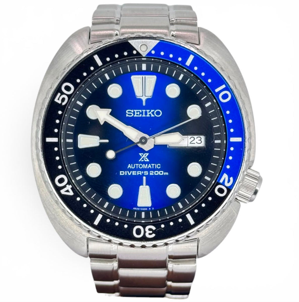 SEIKO PROSPEX "Turtle" SRPC25K1 Automatic Watch Blue Sunburst Dial Watch, 44.5mm