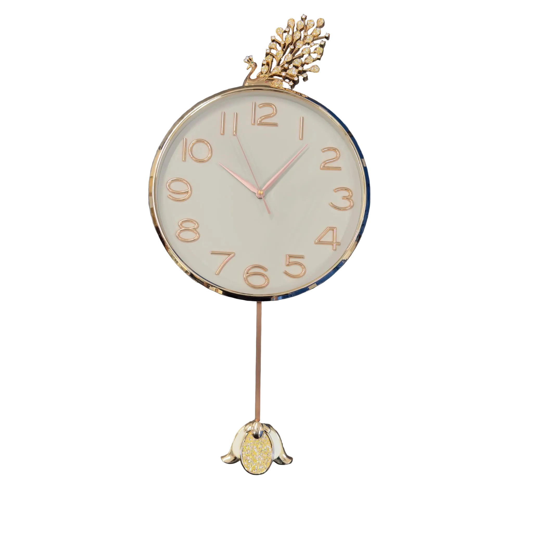 35 × 70cm Peacock Gem Wall Clock - 5919H-1