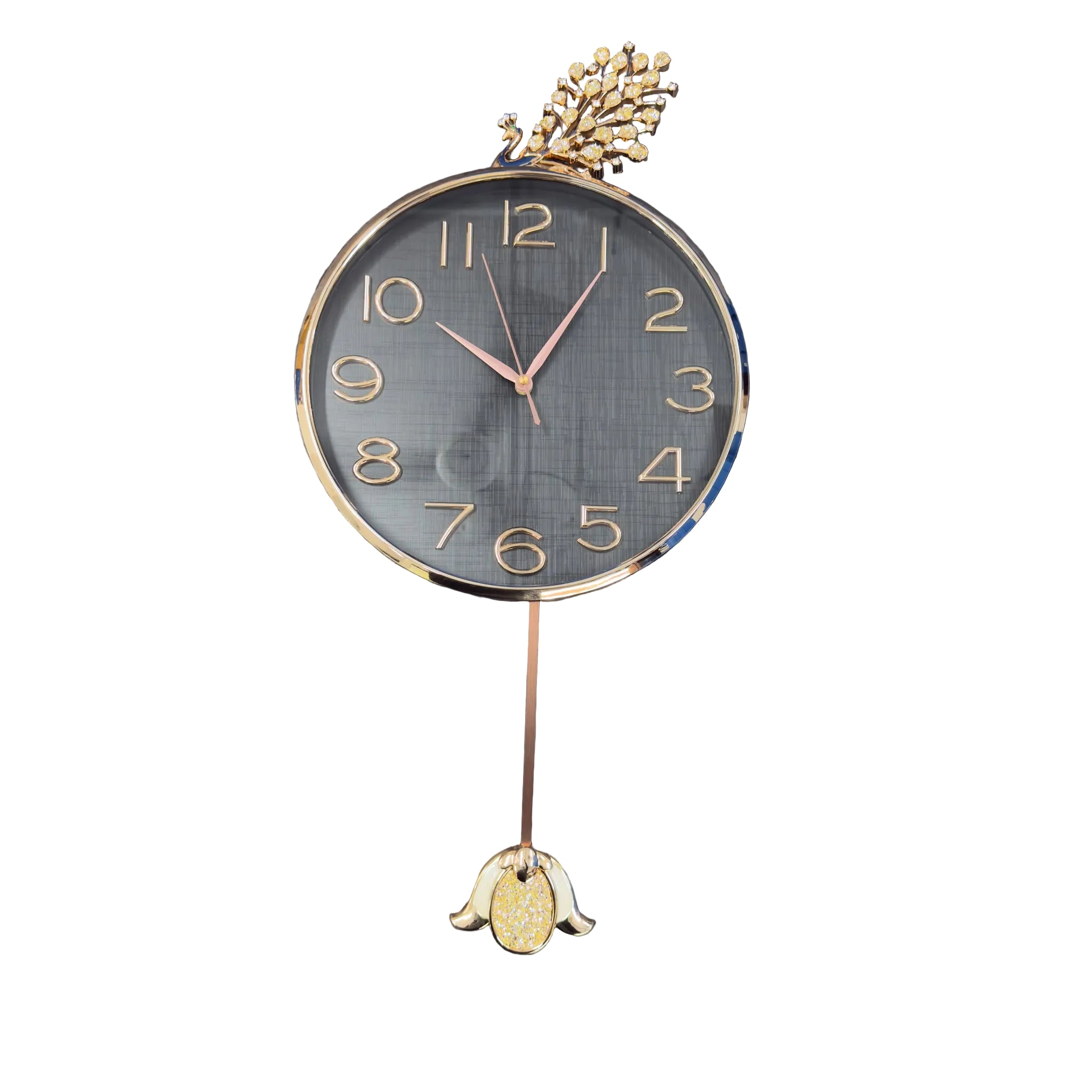 35 × 70cm Peacock Gem Wall Clock - 5919H-1