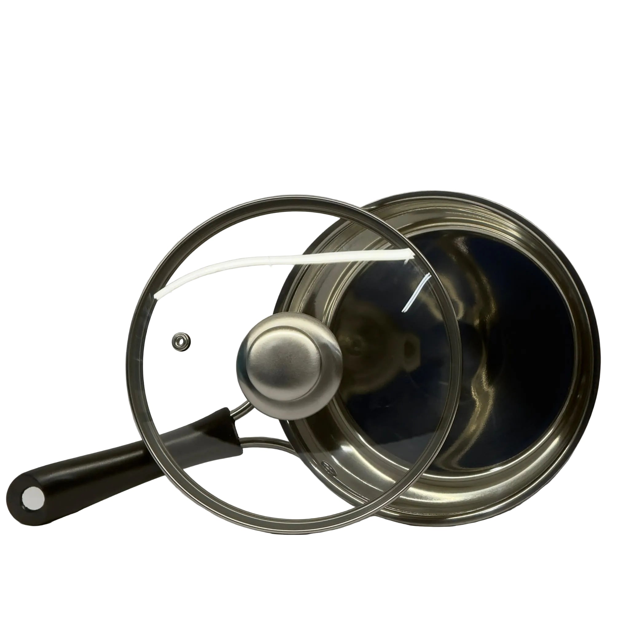 18cm Stainless Steel Sauce Pot with Long Handle & Lid