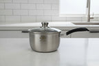 18cm Stainless Steel Sauce Pot with Long Handle & Lid