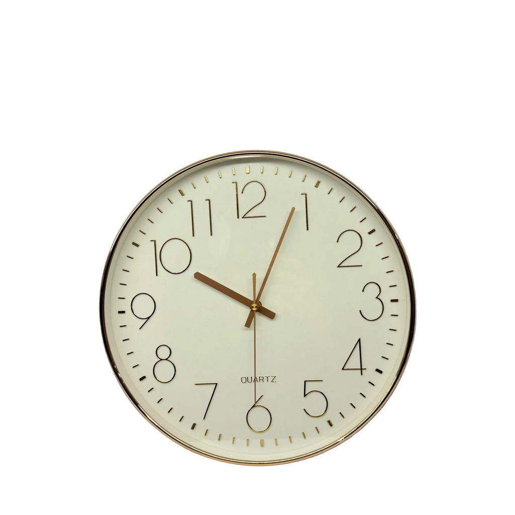 34 × 34cm Round Wall Clock with White Face - 5810