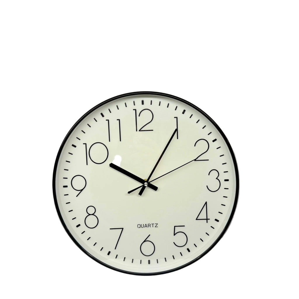 34 × 34cm Round Wall Clock with White Face - 5810