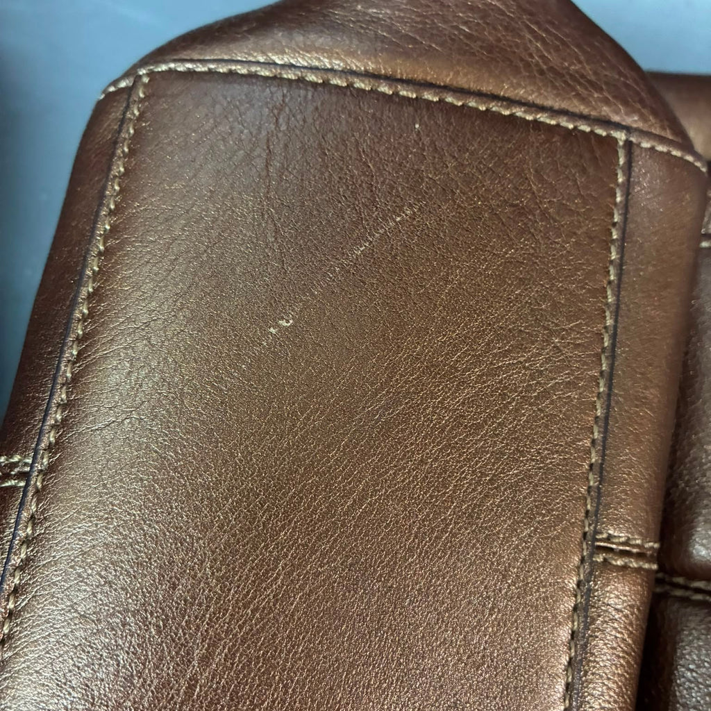 Coach Madison Bronze Leather Satchel