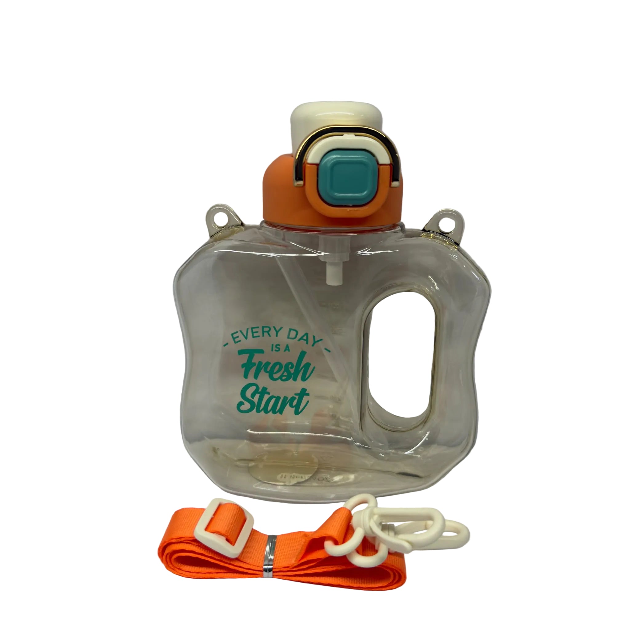 1010ml Water Bottle with Side Handle, Clip Lid & Straw - G770