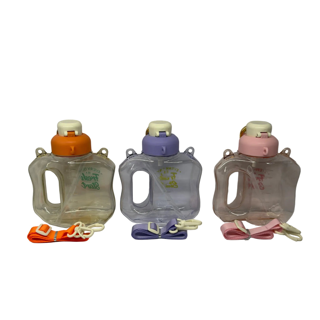 1010ml Water Bottle with Side Handle, Clip Lid & Straw - G770