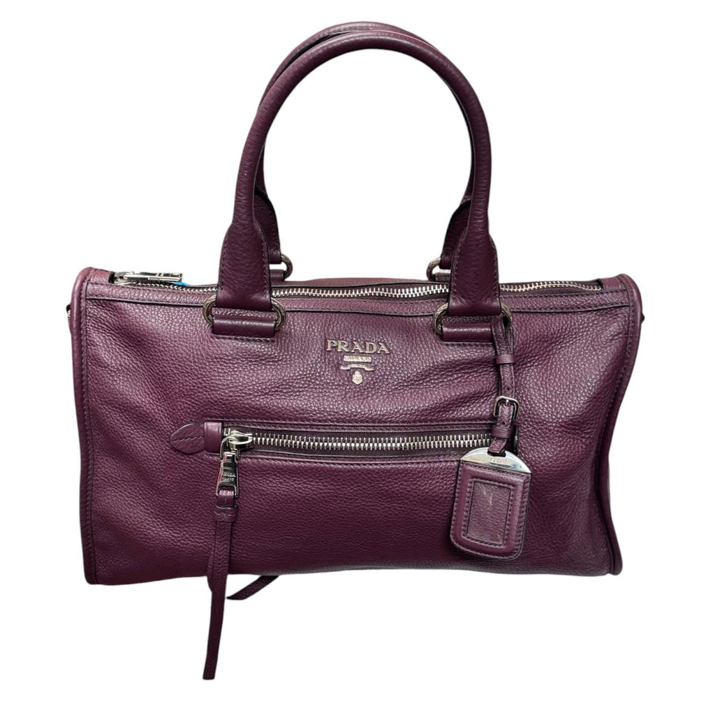 Prada Vitello Phenix Granato Tote Bag