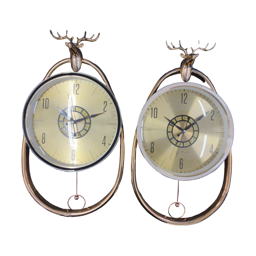 37 × 61cm Antelope Pendulum Wall Clock with Gold Face - 7266-1