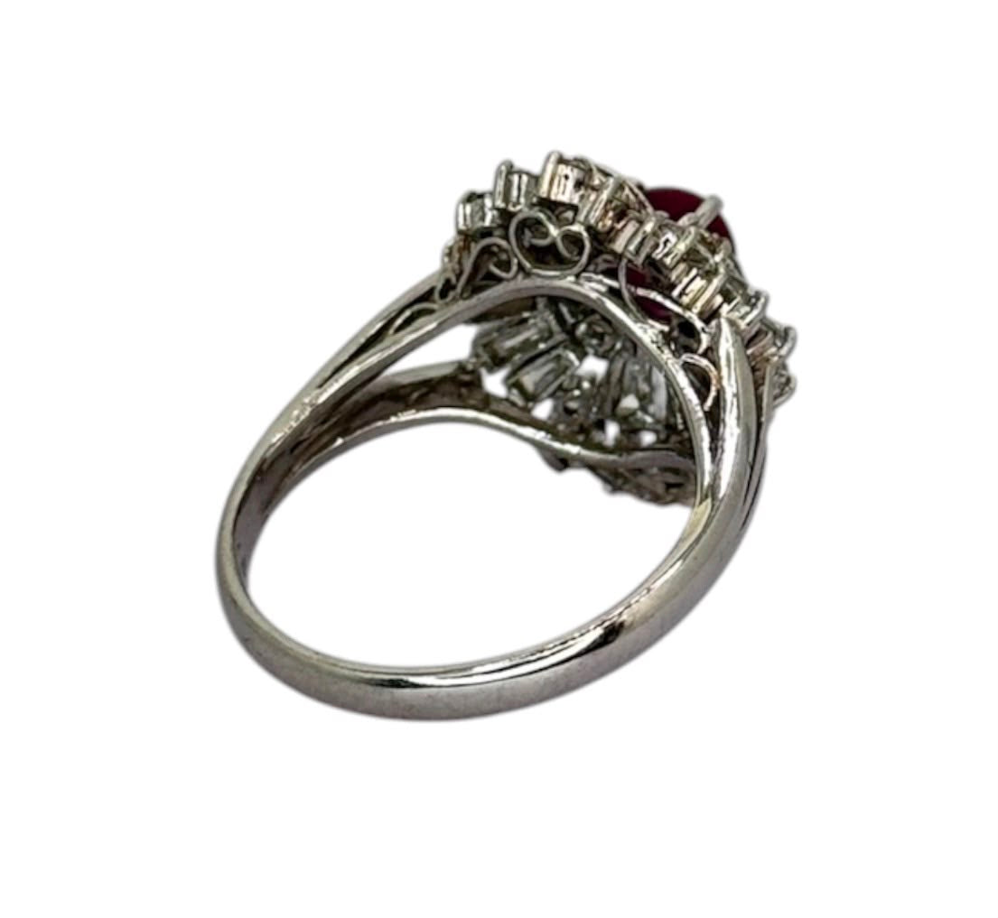 PT900 Natural Star Ruby & Diamond Ladies Ring Secondary image