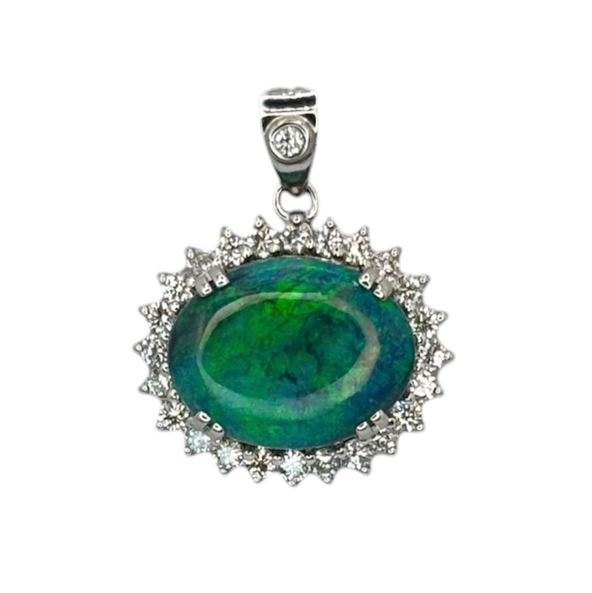PT900 Black Opal=5.05cts,Diamond Pendant With Cert Main image