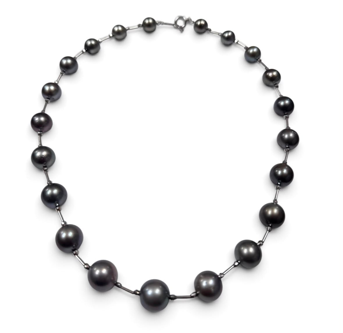 14KWG Black Pearl=8.0-10.9mm With Cert