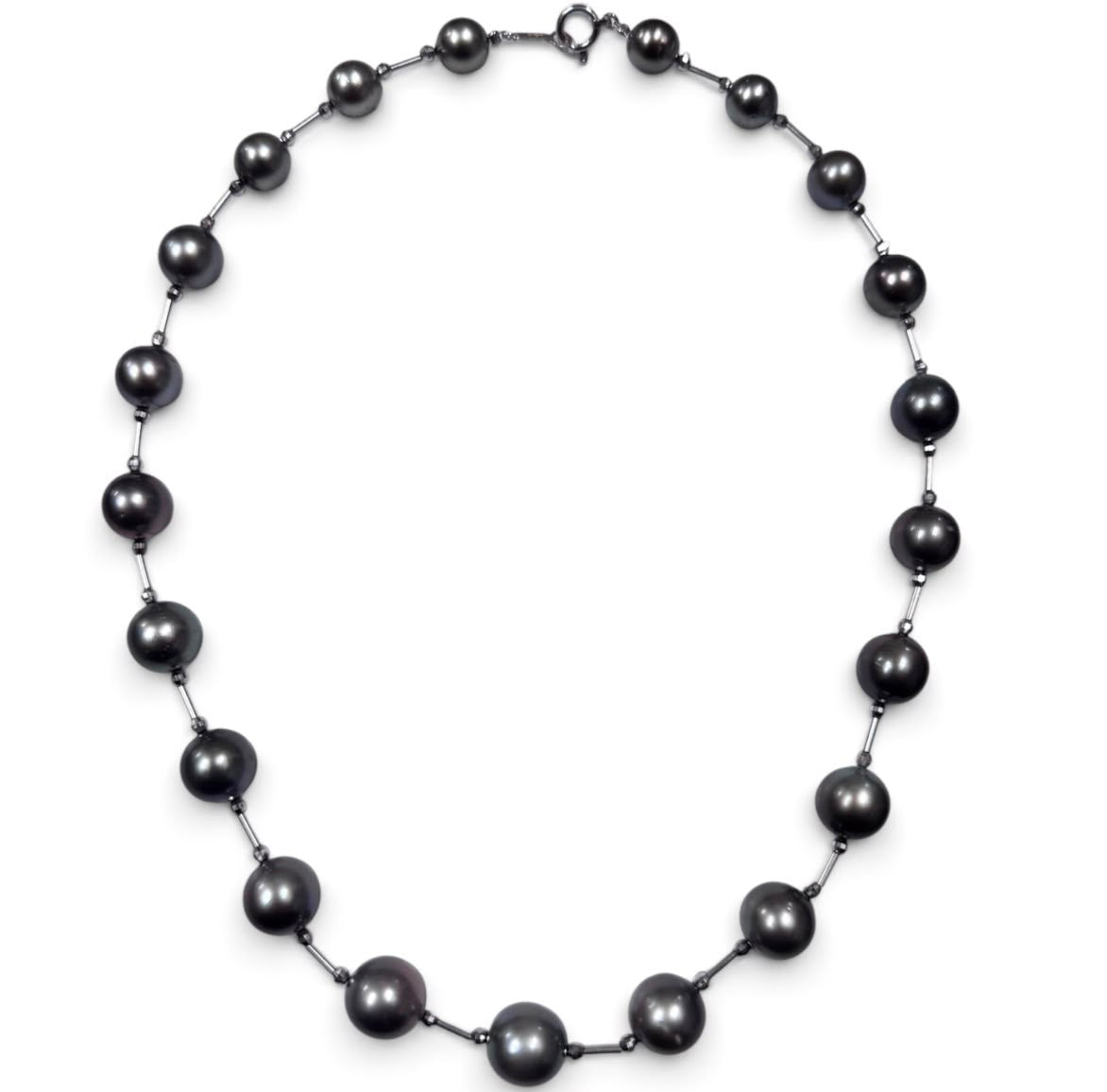 14KWG Black Pearl=8.0-10.9mm With Cert