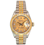 Rolex 69179 Tridor 18K Half Gold Diamond Index Automatic Watch, 26mm