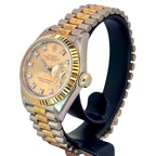 Rolex 69179 Tridor 18K Half Gold Diamond Index Automatic Watch, 26mm