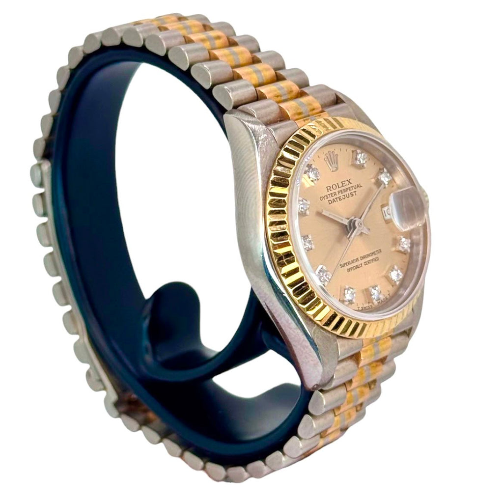 Rolex 69179 Tridor 18K Half Gold Diamond Index Automatic Watch, 26mm
