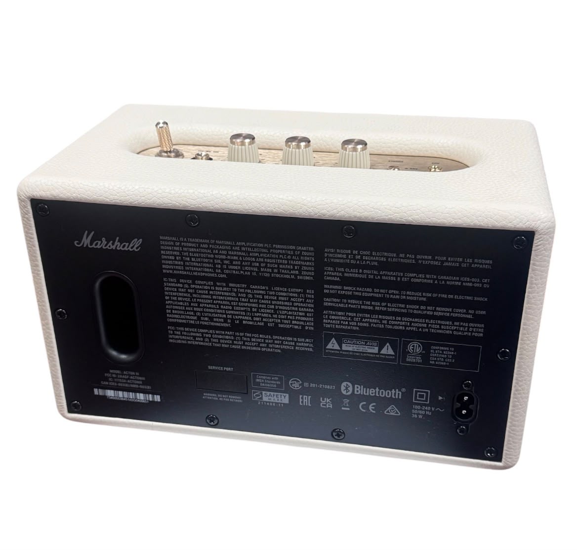 Marshall Acton III Homeline Wireless Bluetooth 5.2 Speaker, 3.5 mm input - Cream