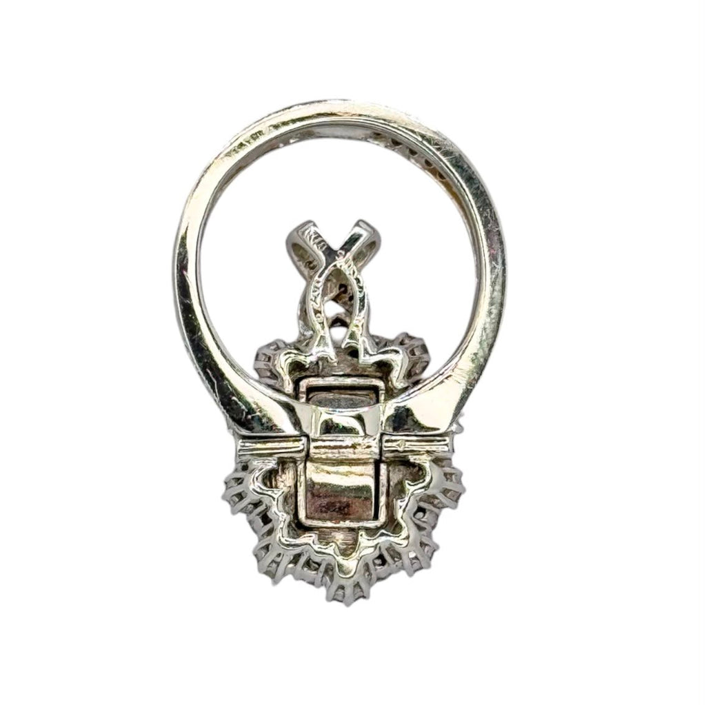 750WG Blue Sapphire Diamond 2 Way Ring/Pendant