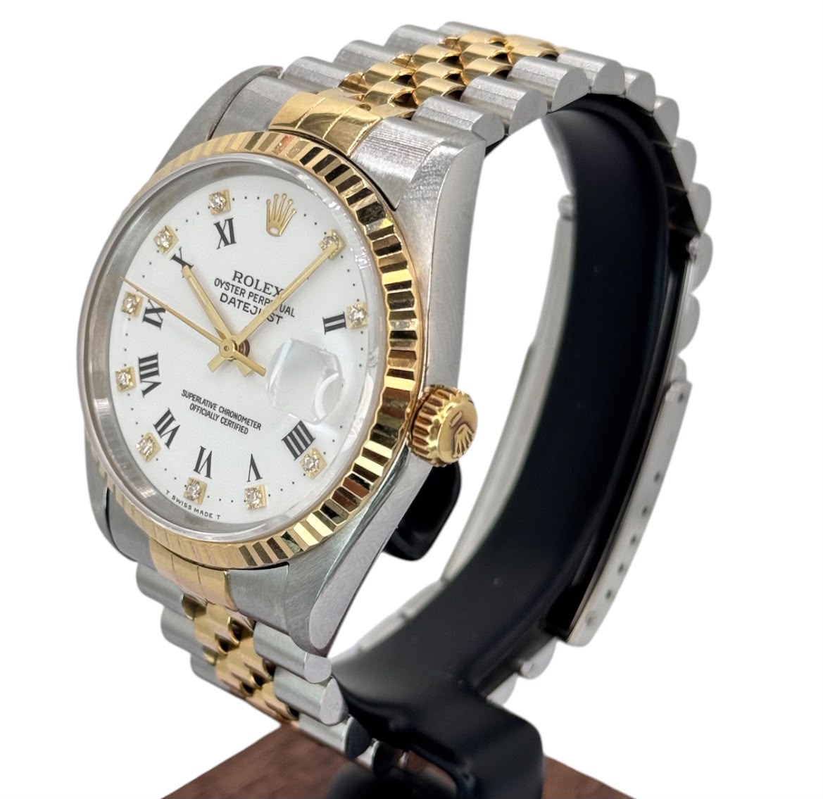 Rolex 16233 Datejust Half Gold Automatic Roman And Diamond Index Watch, 36mm