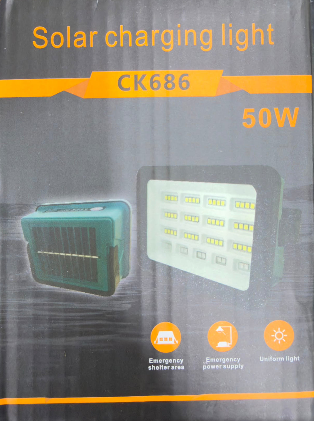 Rectangular Solar Work Light with Stand - 686